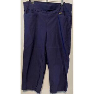 Jones New York Signature Navy Stretch Cropped Pants Size L